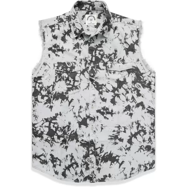 Dubinik® Men's Sleeveless Denim Shirt Button Down Cowboy Lightweight Jean Vest