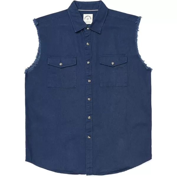 Dubinik® Men's Sleeveless Denim Shirt Button Down Cowboy Lightweight Jean Vest