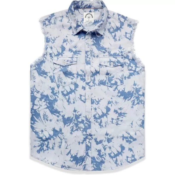 Dubinik® Men's Sleeveless Denim Shirt Button Down Cowboy Lightweight Jean Vest