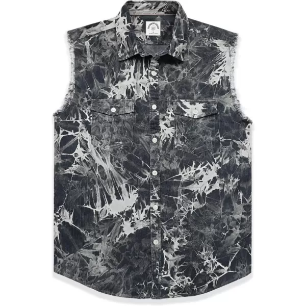 Dubinik® Men's Sleeveless Denim Shirt Button Down Cowboy Lightweight Jean Vest