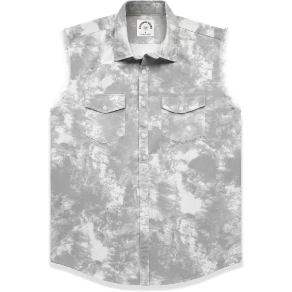 Dubinik® Men's Sleeveless Denim Shirt Button Down Cowboy Lightweight Jean Vest