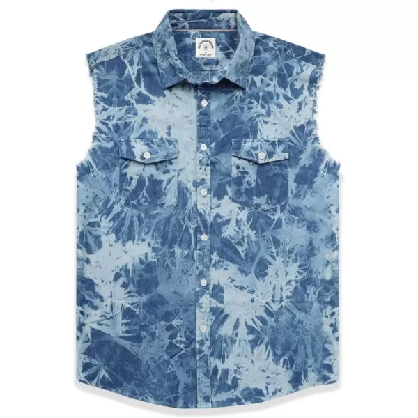 Dubinik® Men's Sleeveless Denim Shirt Button Down Cowboy Lightweight Jean Vest