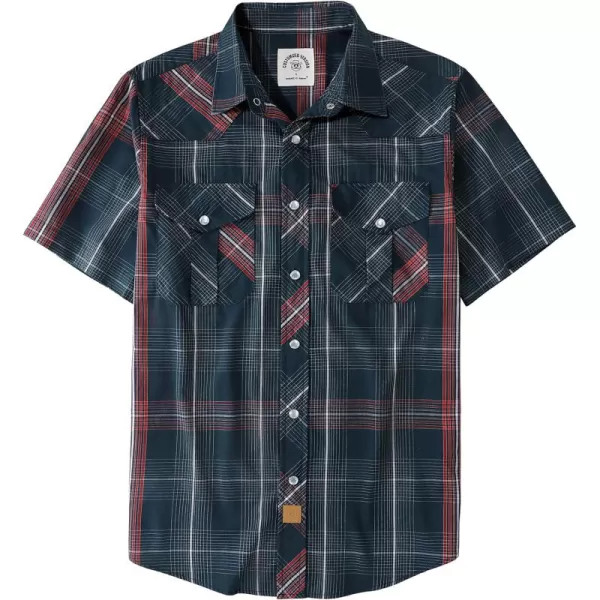 Dubinik® Western Shirts for Men Short Sleeve Plaid Pearl Snap Shirts for Men Button Up Shirt Cowboy Casual Work Shirt
