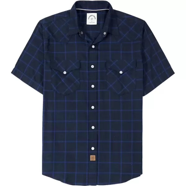 Dubinik®50% Viscose derived from Bamboo,50% Polyester Mens Short Sleeve Western Cowboy Pearl Snap Casual Plaid Shirts for Men