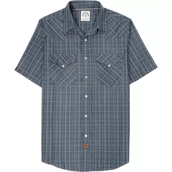 Dubinik®50% Viscose derived from Bamboo,50% Polyester Mens Short Sleeve Western Cowboy Pearl Snap Casual Plaid Shirts for Men