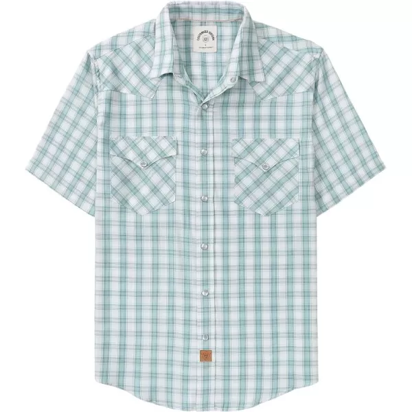 Dubinik®50% Viscose derived from Bamboo,50% Polyester Mens Short Sleeve Western Cowboy Pearl Snap Casual Plaid Shirts for Men