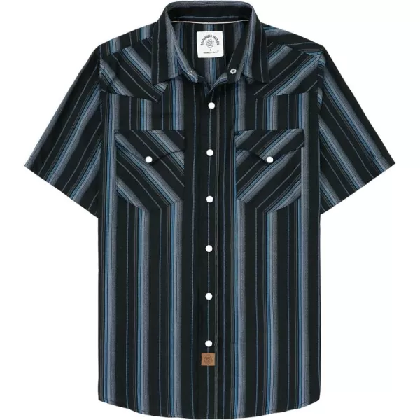 Dubinik®50% Viscose derived from Bamboo,50% Polyester Mens Short Sleeve Western Cowboy Pearl Snap Casual Plaid Shirts for Men
