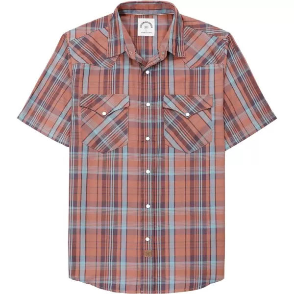 Dubinik®50% Viscose derived from Bamboo,50% Polyester Mens Short Sleeve Western Cowboy Pearl Snap Casual Plaid Shirts for Men