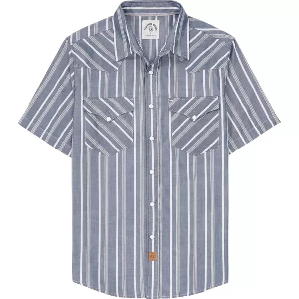 Dubinik®50% Viscose derived from Bamboo,50% Polyester Mens Short Sleeve Western Cowboy Pearl Snap Casual Plaid Shirts for Men