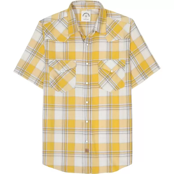 Dubinik®50% Viscose derived from Bamboo,50% Polyester Mens Short Sleeve Western Cowboy Pearl Snap Casual Plaid Shirts for Men