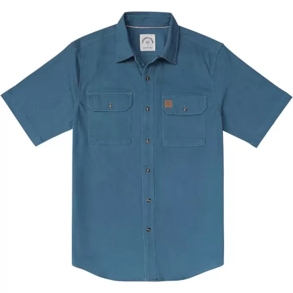 Dubinik®Mens Short Sleeve Button Down Shirts Denim Short Sleeve Shirt Men Two Pocket Western Soft Work Casual Denim Shirt
