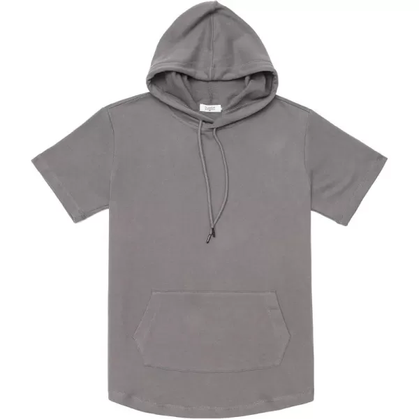 Dubinik®Short Sleeve Hoodie Lightweight Soft Cotton Moisture Wicking Kangaroo Pocket Short Sleeve Hoodie For Men
