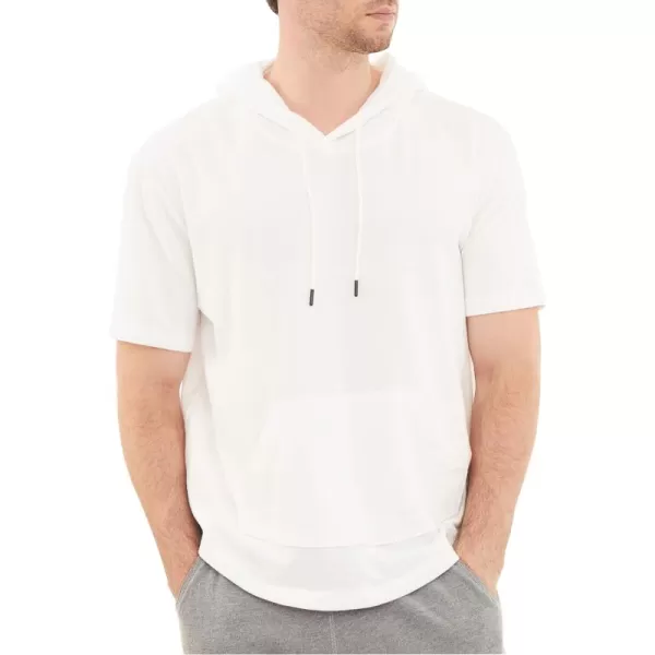 Dubinik®Short Sleeve Hoodie Lightweight Soft Cotton Moisture Wicking Kangaroo Pocket Short Sleeve Hoodie For Men
