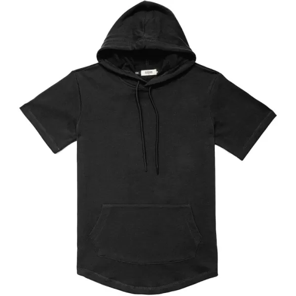 Dubinik®Short Sleeve Hoodie Lightweight Soft Cotton Moisture Wicking Kangaroo Pocket Short Sleeve Hoodie For Men