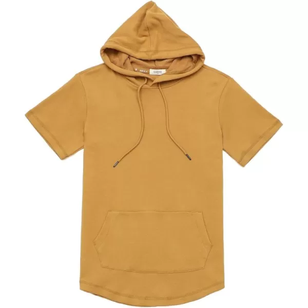 Dubinik®Short Sleeve Hoodie Lightweight Soft Cotton Moisture Wicking Kangaroo Pocket Short Sleeve Hoodie For Men