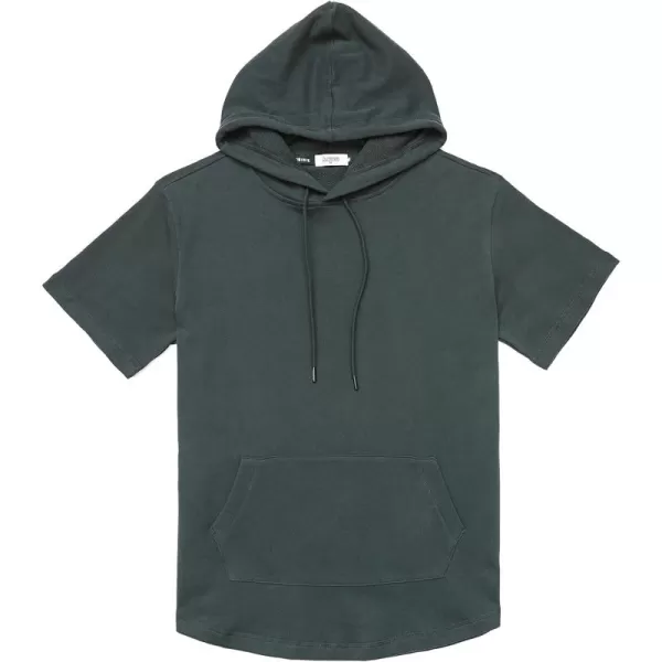 Dubinik®Short Sleeve Hoodie Lightweight Soft Cotton Moisture Wicking Kangaroo Pocket Short Sleeve Hoodie For Men