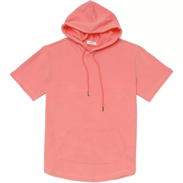 Dubinik®Short Sleeve Hoodie Lightweight Soft Cotton Moisture Wicking Kangaroo Pocket Short Sleeve Hoodie For Men
