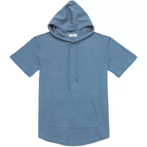 Dubinik®Short Sleeve Hoodie Lightweight Soft Cotton Moisture Wicking Kangaroo Pocket Short Sleeve Hoodie For Men
