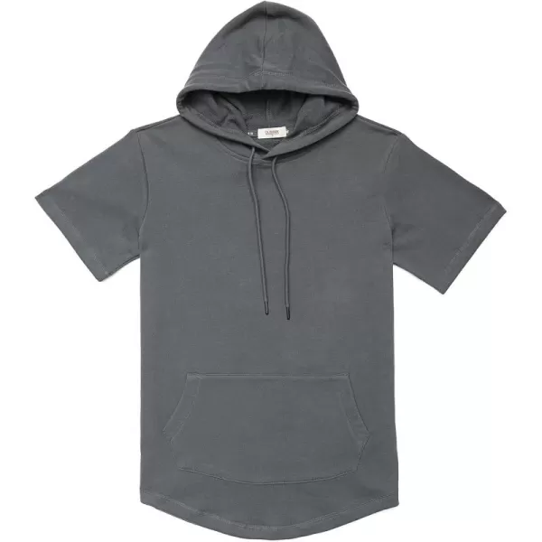 Dubinik®Short Sleeve Hoodie Lightweight Soft Cotton Moisture Wicking Kangaroo Pocket Short Sleeve Hoodie For Men
