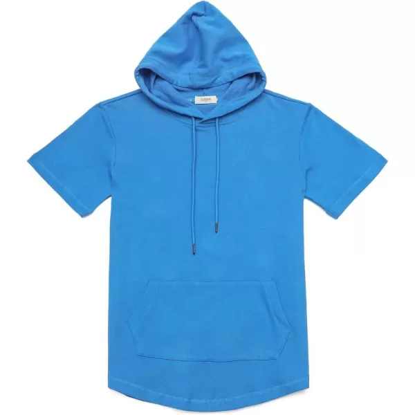 Dubinik®Short Sleeve Hoodie Lightweight Soft Cotton Moisture Wicking Kangaroo Pocket Short Sleeve Hoodie For Men