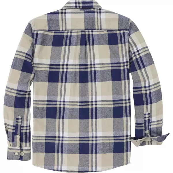 Dubinik®Mens Flannel Shirts Long Sleeve Flannel Shirt for Men Warm Casual Soft Cotton Button Down Plaid Mens Flannel Shirt