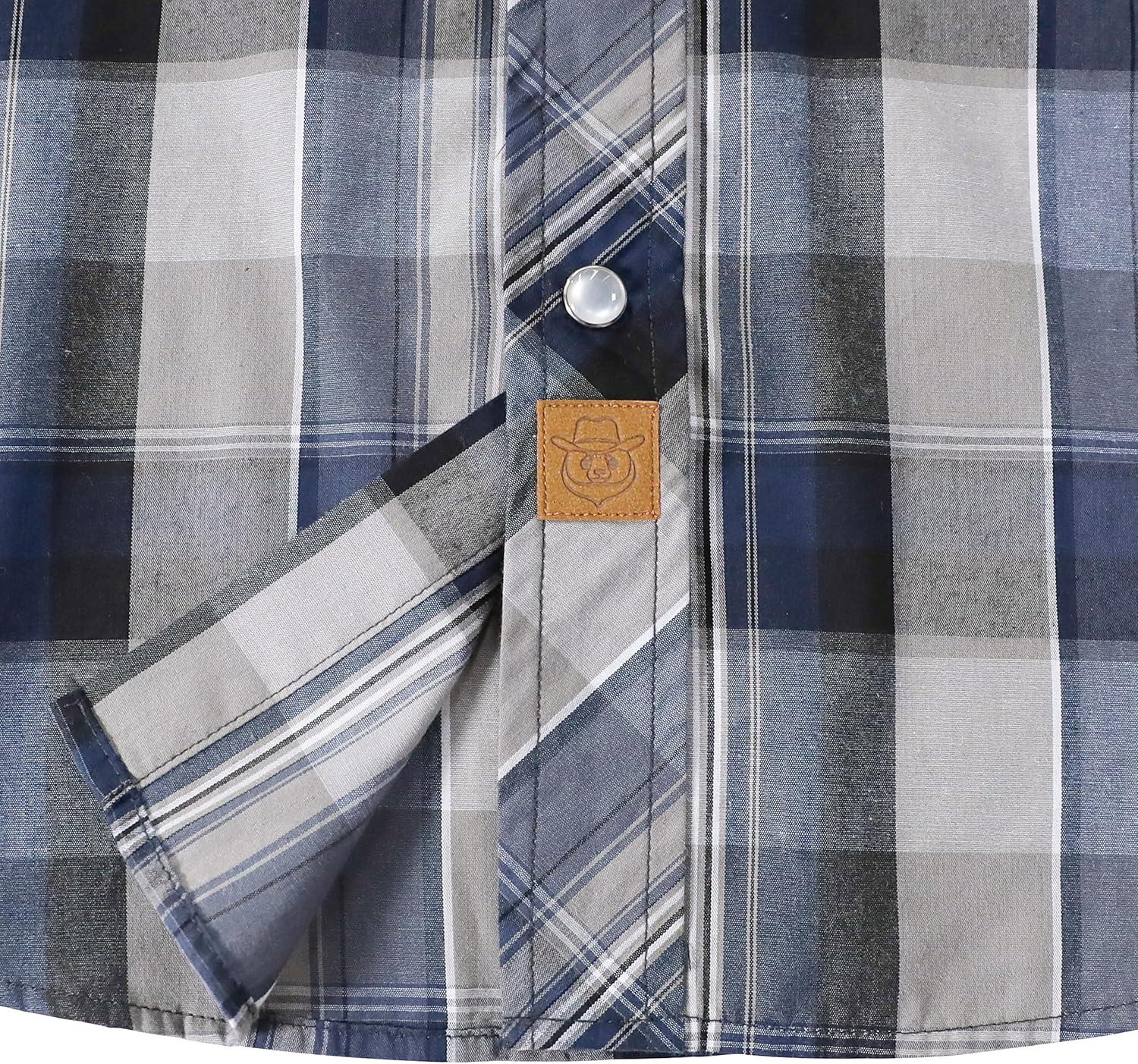 imageDubinik Pearl Snap Shirts for Men Long Sleeve Western Shirts for Men Vintage Casual Plaid Shirt Cowboy Shirts for MenBeige Blue