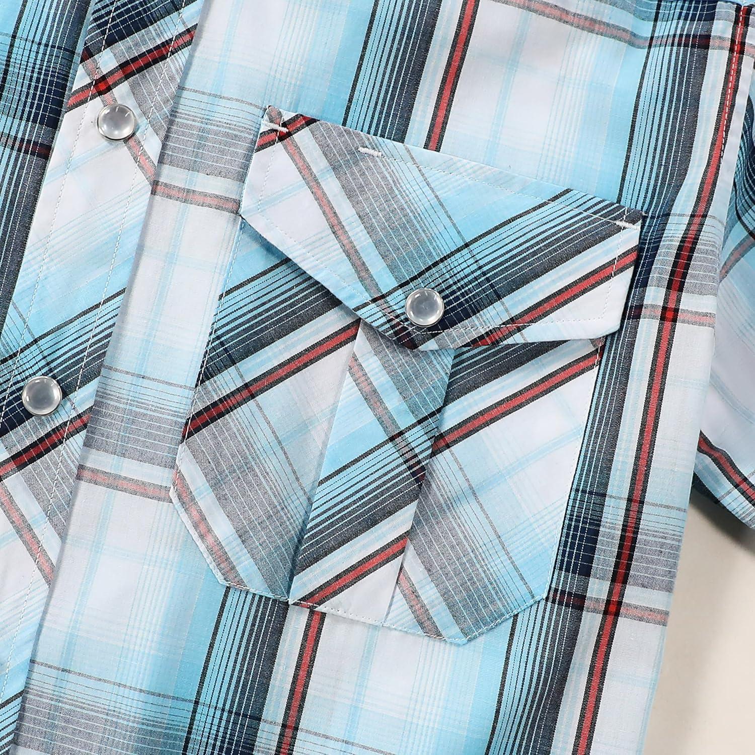 imageDubinik Pearl Snap Shirts for Men Long Sleeve Western Shirts for Men Vintage Casual Plaid Shirt Cowboy Shirts for MenWhite Blue Red