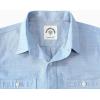 imageDubinik Chambray Shirt Men Long Sleeve Cotton Work Shirts with 2 Pockets Casual Button DownSky Blue