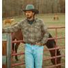 imageDubinik Flannel Shirt for Men Western Mens Pearl Snap Shirts Long Sleeve Casual Cozy Vintage Cowboy Plaid Soft Pure CottonCream Plaid
