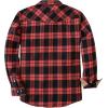 imageDubinik Flannel Shirt for Men Western Mens Pearl Snap Shirts Long Sleeve Casual Cozy Vintage Cowboy Plaid Soft Pure CottonDark Gray and Red
