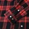 imageDubinik Flannel Shirt for Men Western Mens Pearl Snap Shirts Long Sleeve Casual Cozy Vintage Cowboy Plaid Soft Pure CottonDark Gray and Red