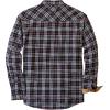 imageDubinik Flannel Shirt for Men Western Mens Pearl Snap Shirts Long Sleeve Casual Cozy Vintage Cowboy Plaid Soft Pure CottonDark Gray and White