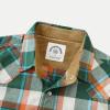 imageDubinik Flannel Shirt for Men Western Mens Pearl Snap Shirts Long Sleeve Casual Cozy Vintage Cowboy Plaid Soft Pure CottonDark Green and Cream