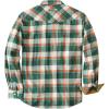 imageDubinik Flannel Shirt for Men Western Mens Pearl Snap Shirts Long Sleeve Casual Cozy Vintage Cowboy Plaid Soft Pure CottonDark Green and Cream
