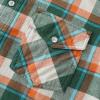imageDubinik Flannel Shirt for Men Western Mens Pearl Snap Shirts Long Sleeve Casual Cozy Vintage Cowboy Plaid Soft Pure CottonDark Green and Cream