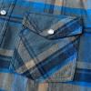 imageDubinik Flannel Shirt for Men Western Mens Pearl Snap Shirts Long Sleeve Casual Cozy Vintage Cowboy Plaid Soft Pure CottonDeep Golden Yellow and Blue