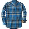 imageDubinik Flannel Shirt for Men Western Mens Pearl Snap Shirts Long Sleeve Casual Cozy Vintage Cowboy Plaid Soft Pure CottonDeep Golden Yellow and Blue