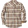 imageDubinik Flannel Shirt for Men Western Mens Pearl Snap Shirts Long Sleeve Casual Cozy Vintage Cowboy Plaid Soft Pure CottonLight Beige Plaid