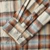 imageDubinik Flannel Shirt for Men Western Mens Pearl Snap Shirts Long Sleeve Casual Cozy Vintage Cowboy Plaid Soft Pure CottonLight Beige Plaid