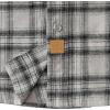 imageDubinik Flannel Shirt for Men Western Mens Pearl Snap Shirts Long Sleeve Casual Cozy Vintage Cowboy Plaid Soft Pure CottonLight Beige and Black