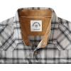 imageDubinik Flannel Shirt for Men Western Mens Pearl Snap Shirts Long Sleeve Casual Cozy Vintage Cowboy Plaid Soft Pure CottonLight Beige and Black