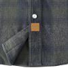 imageDubinik Flannel Shirt for Men Western Mens Pearl Snap Shirts Long Sleeve Casual Cozy Vintage Cowboy Plaid Soft Pure CottonLight Brown Gray and Green