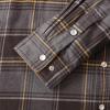imageDubinik Flannel Shirt for Men Western Mens Pearl Snap Shirts Long Sleeve Casual Cozy Vintage Cowboy Plaid Soft Pure CottonLight Gray and Yellow