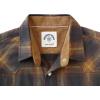 imageDubinik Flannel Shirt for Men Western Mens Pearl Snap Shirts Long Sleeve Casual Cozy Vintage Cowboy Plaid Soft Pure CottonPale Yellow and Dark Brown
