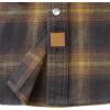 imageDubinik Flannel Shirt for Men Western Mens Pearl Snap Shirts Long Sleeve Casual Cozy Vintage Cowboy Plaid Soft Pure CottonPale Yellow and Dark Brown