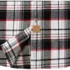 imageDubinik Flannel Shirt for Men Western Mens Pearl Snap Shirts Long Sleeve Casual Cozy Vintage Cowboy Plaid Soft Pure CottonWhite and Gray