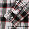 imageDubinik Flannel Shirt for Men Western Mens Pearl Snap Shirts Long Sleeve Casual Cozy Vintage Cowboy Plaid Soft Pure CottonWhite and Gray