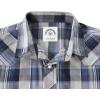 imageDubinik Pearl Snap Shirts for Men Long Sleeve Western Shirts for Men Vintage Casual Plaid Shirt Cowboy Shirts for MenBeige Blue
