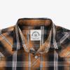 imageDubinik Pearl Snap Shirts for Men Long Sleeve Western Shirts for Men Vintage Casual Plaid Shirt Cowboy Shirts for MenBlack Burnt Orange