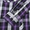 imageDubinik Pearl Snap Shirts for Men Long Sleeve Western Shirts for Men Vintage Casual Plaid Shirt Cowboy Shirts for MenBlack Purple